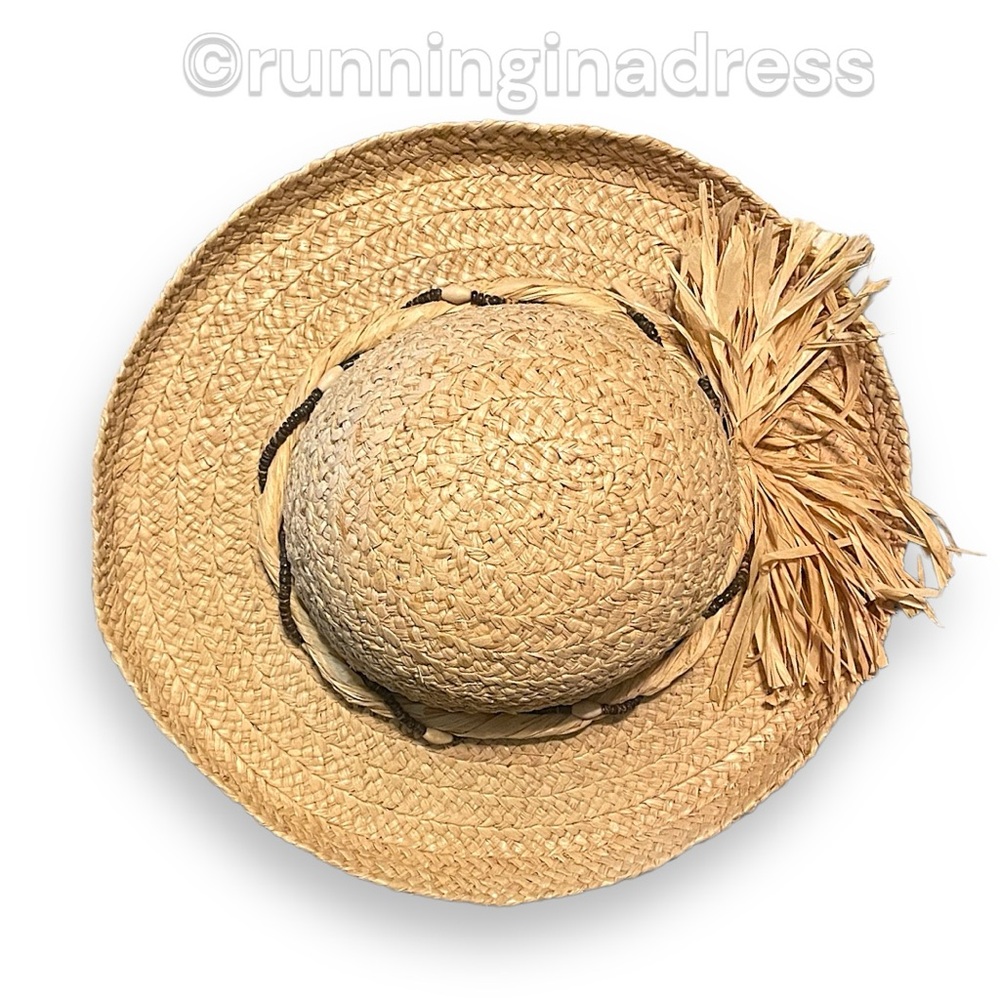 The Scala Collection Rolled Brim Straw Hat With B… - image 3